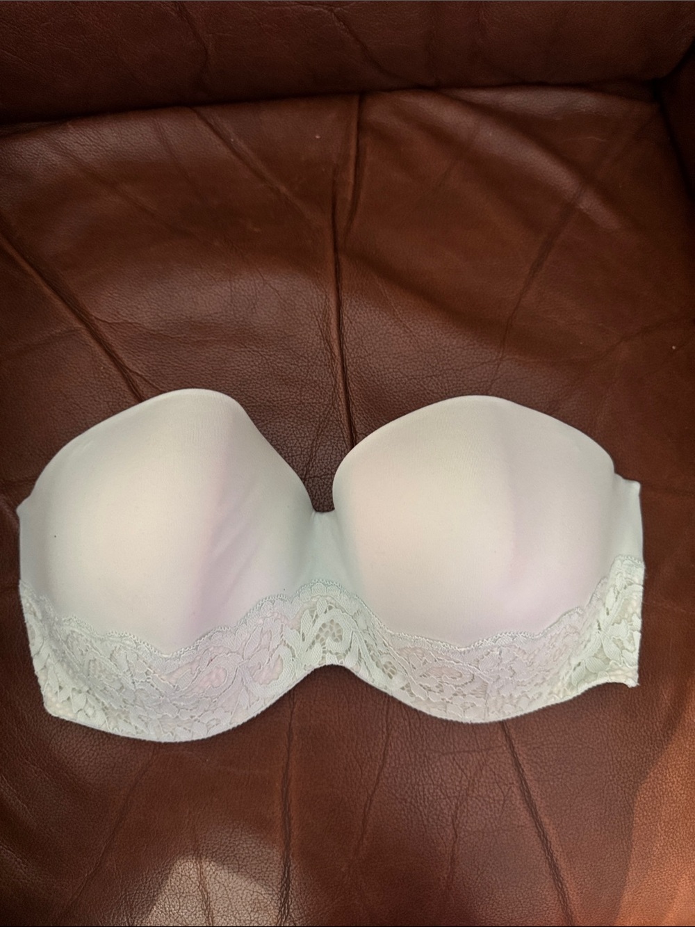 Victoria's Secret BodybyVictoria lined Strapless Lace-Trim Bandeau - mint green